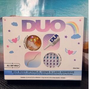 DUO 3in1 Body Sparkle Crystal Gems & Lash Adhesive Kit Dries Clear All Day Hold